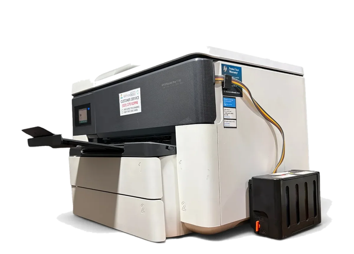 HP Officejet 7740 CISS System dengan tabung tinta eksternal