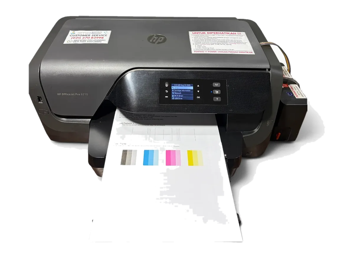 HP Officejet 8210 dengan tabung tinta CISS