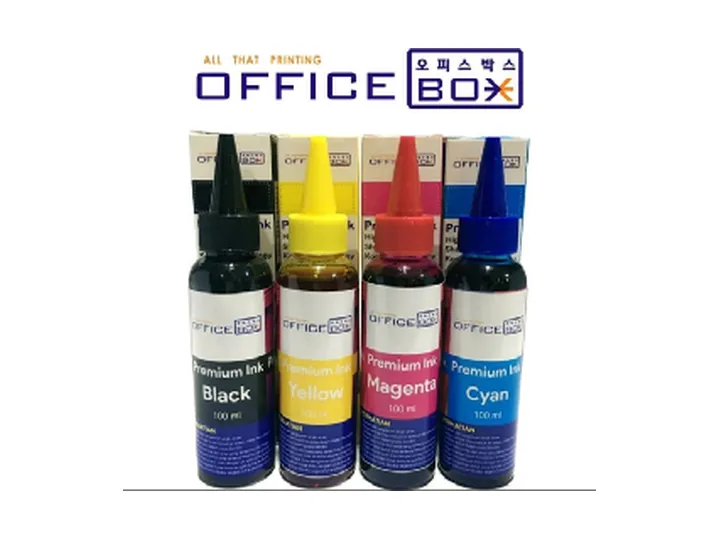 Botol Officebox Premium Ink 100 ml black, yellow, magenta, dan cyan